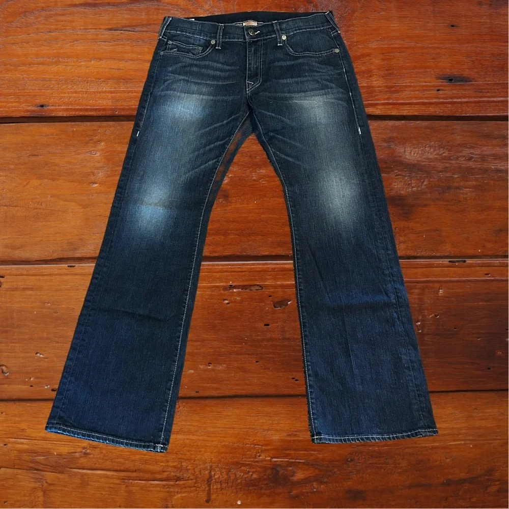 True Religion Danny Section Jeans Mens‎ 36 Dark Wash Straight Leg Made in USA